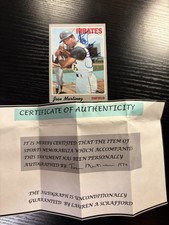 Jose Martinez Auto 1970 Topps #8 Rookie Signed Card w/COA Pirates. rookie card picture