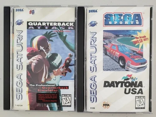 SEGA SATURN Lot of 2 Games DAYTONA USA & QUARTERBACK ATTACK CIB Complete