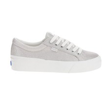 Keds Jump Kick Duo Glitter Suede Lace Up Womens Grey, Silver Sneakers Casual Sh