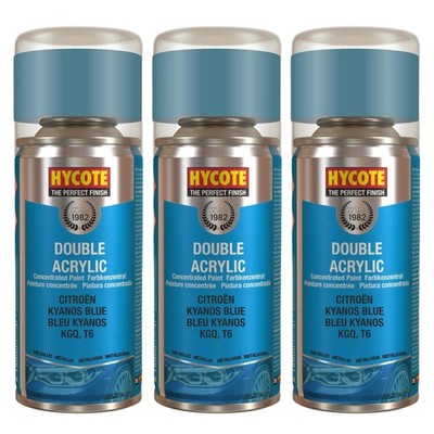 Hycote Farbspray Lack Aerosol Citroen Kyanos blau 150ml schnelltrocknend x3