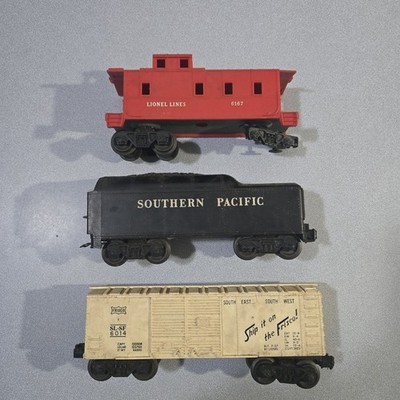 Lionel Lines Postwar O Gauge Coal Tender Caboose Refrigerator Box Car 