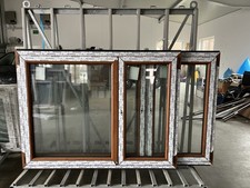 2 Flüggliges Kunstoff Fenster Beidseitig Decor Golden Oak 