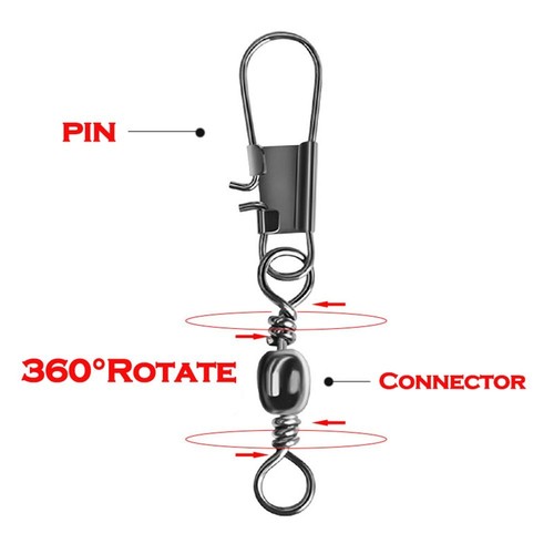 Size Solid Rings Swivel Fishing Connector Pin Barrel Rolling Fishing Connector - Picture 8 of 12