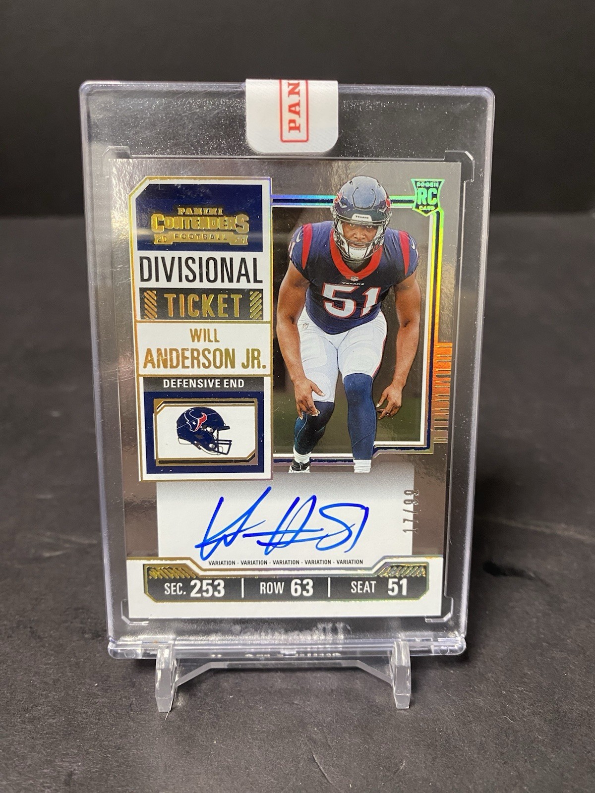 2023 Contenders Rookie Ticket Auto #140 Will Anderson Jr. #/99 Texans VARIATION