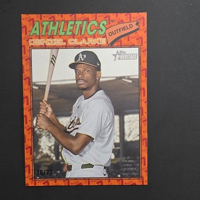 2026 Topps Heritage Denzel Clarke #d/77 COLOR of the YEAR #324 ATHLETICS 