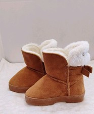 Bebe Girl s Microsuede Tan Faux Fur-Lined Winter Boots - Size 7