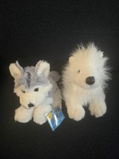 WEBKINZ HUSKY DOG HM120 .WITH SEALED/UNUSED CODE and BONUS SAMOYED Dog No Code