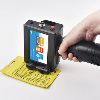 Half inch handheld inkjet printer prints production date, batch number, barcode