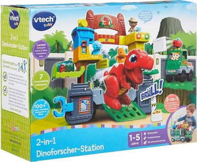 Vtech Baby 2-in-1 Dinoforscher-Station   Großes Fahrzeug und Dino-Spielset in