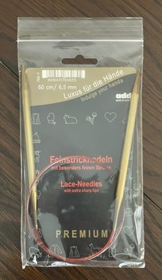 Addi LACE Circular Knitting Needles US#10.5/24  60cm/6.5mm Extra Sharp Red Cord
