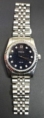 Pascal Timeless Classic 0.11-0.154 Carat Diamond Navy Blue Watch