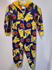 Komar Kids Pok&eacute;mon Pikachu Hooded Fleece Zip One-Piece Pajamas Size 4/5