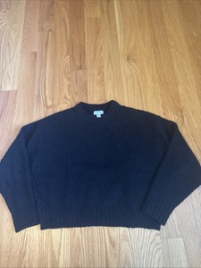 Topshop Nordstrom Boucle Crop Sweater Black Size 4-6 
