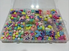 Mixed Acrylic Craft Beads Lot Pastel Colors H...