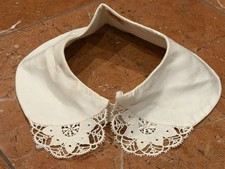 DORIS MOORE OF CALIFORNIA VINTAGE WHITE FLORAL EYELET LACE PETER PAN COLLAR