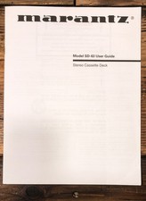 Marantz SD-63 Cassette Owners / User Manual Original 