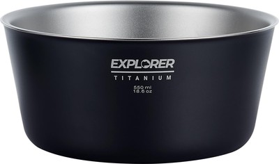 Explorer Bear Titanium Camping Bowl 18oz Double Wall Black Travel Kitchen