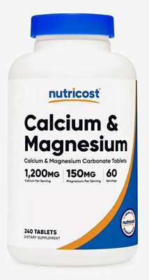 Nutricost Calcium & Magnesium Carbonate 1200mg Mineral Supplement, 240 Tablets