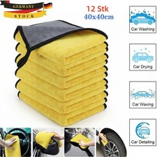 12x Auto Mikrofasertuch 40x40cm, Poliertuch Trockentuch, beidseitig, fusselfrei