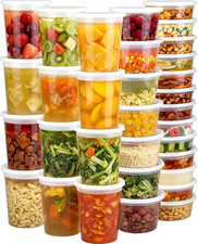 60 Sets Deli Containers with Lids Disposable Plastic Food Storage