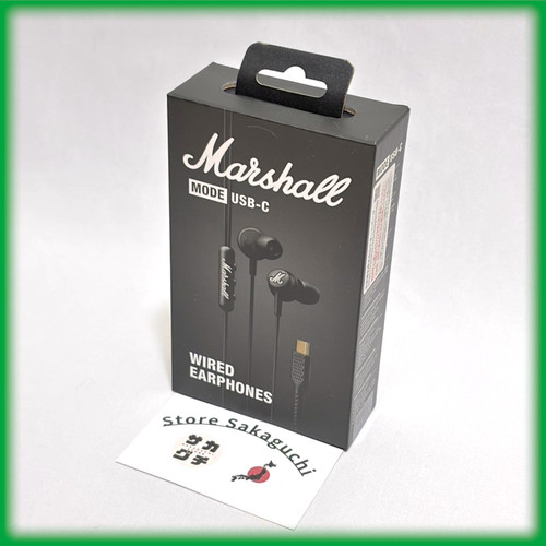 Marshall Mode USB-C Wired In-Ear Earbuds with Mic Black Newest Model Tested Used