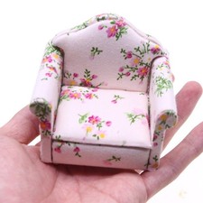 Doll House Furniture Floral Sofa Miniature Couch Figurine for Adult Collector