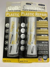 (2) PACK  Blue Magic 16502TRI QuikSteel Strong Plastic Repair Epoxy Putty - 2 Oz