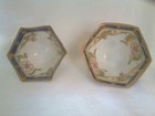 ANTIQUE, NIPPON FOOTED OPEN SALT DIPS~HANDPAINTED, GOLD GILDED — photo 4