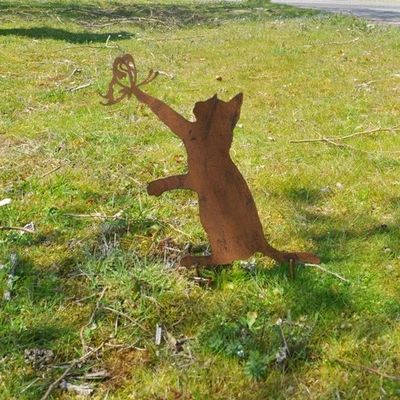 Silhouette déco jardin Chat papillon 45x30cm - Photo 1/2