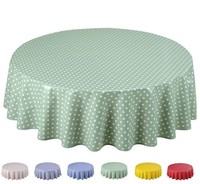 Wachstuch Tischdecke Abwaschbar Rund SalbeigrüN KüChe Garten Balkon 140Cm