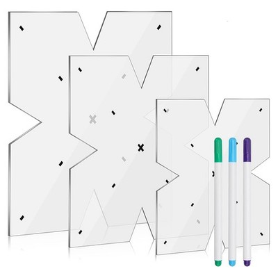 3pcs Acrylic Bowl Cozy Template Set with Water Soluble Pens for Sewing,5730