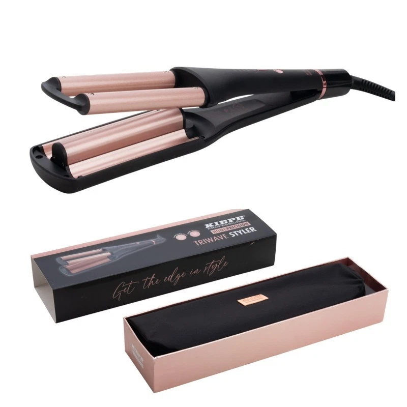 ferro per capelli effetto onda piastra onde 3 tubi regolabili kiepe triwave - Immagine 3 di 4