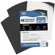 Flexible Magnet Sheets 40 Pack, Cuttable Magnets