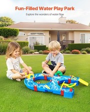 Water Table for Toddlers, Kids Activity Play Waterway, Outdoor Summer Water Par