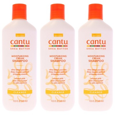 Shea Butter Moisturizing Cream Shampoo by Cantu for Unisex - 13.5oz - Pack of 3