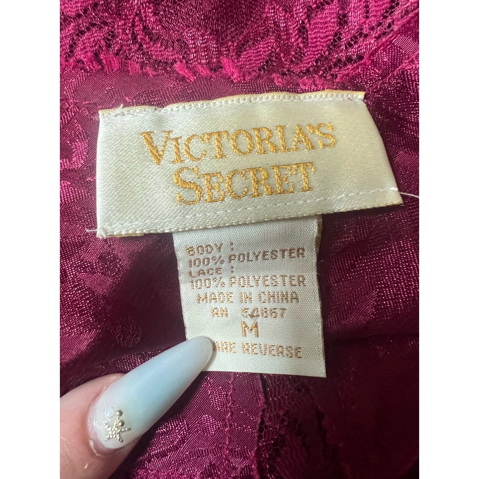 UNDERCOVER Abito vintage Victoria's Secret vino rosso slip con dettagli in pizzo taglia M