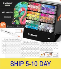 Shuttle Art 89 Colors Alcohol Markers, 88 Colors Dual Tip Art Marker Set Plus 1