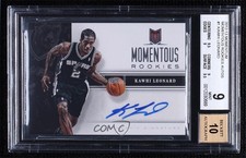 2012-13 Panini Momentum Momentous Rookies Kawhi Leonard #1 BGS 9 MINT Auto p3f