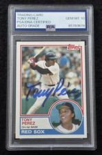 1983 TONY PEREZ Signed Topps Baseball Card-HOF-REDS-BOSTON RED SOX-PSA 10 Auto