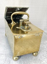 Antique Brass Tobacco Vending Box Coin Operated NOTE: no key & includes 5 coins