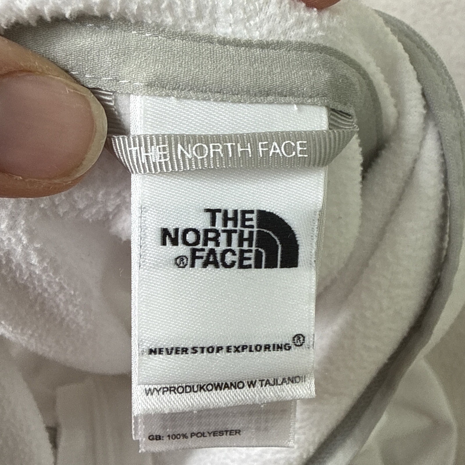 The North Face Womens Polartec Fleece Hoodie Jacket White M Full Zip Lightweight thumbnail 6