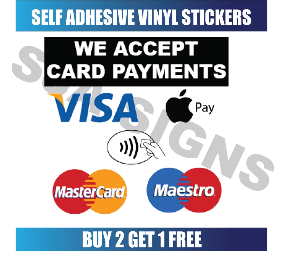 SJA SIGNS Contactless Payment 2025 Sticker - Self Adhesive Vinyl Stickers