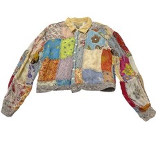 Sacred Threads Top Patchwork Sheer Chiffon Bu...