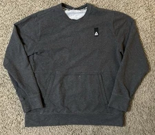 Reebok Mens Black Logo Sweatshirt Adult Large Crew Neck Cotton Blend Cut off Tag