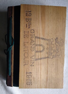 Wine Crate covered Label & Misc. Scrapbook Well made, stuffed full, hand made