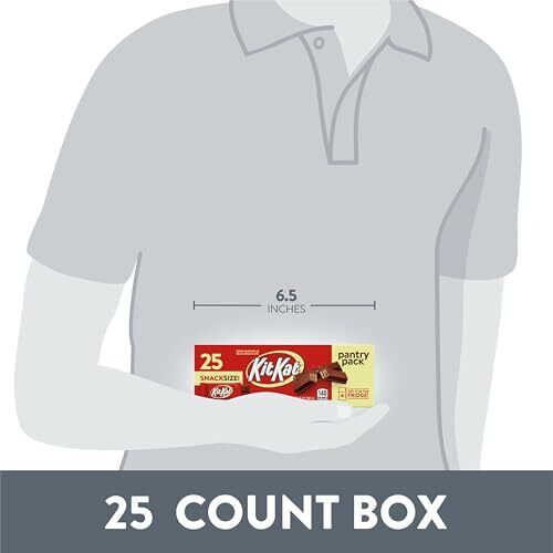 KIT KAT Milk Chocolate Wafer Snack Size, Candy Pantry Pack, 12.25 oz (25 Pieces) - Picture 2 of 7