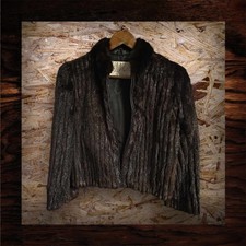Womens Vintage Dark Chocolate Brown Elan Saga Mink Jacket