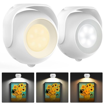 2 Pcs Motion Sensor Rechargeable Wall Mounted Lights, 3200mAh LED Wall Sconce...