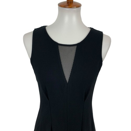Aiko Mesh Sleeveless Dress Medium Black Back Zip - 第 2/7 張圖片