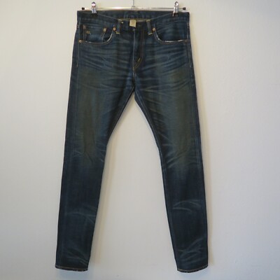RRL DOUBLE RL POLO LAUREN SLIM FIT JAPANESE SELVEDGE ANTIQUE INDIGO JEANS 30 32